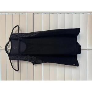 Athleta black and gray print racerback tank top size Large